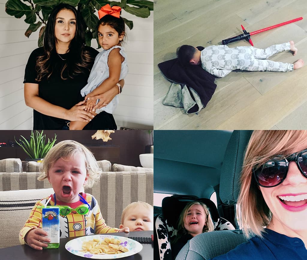 Montage Of 4 Images Showing Various Women's Personal Images Of Mom Guilt